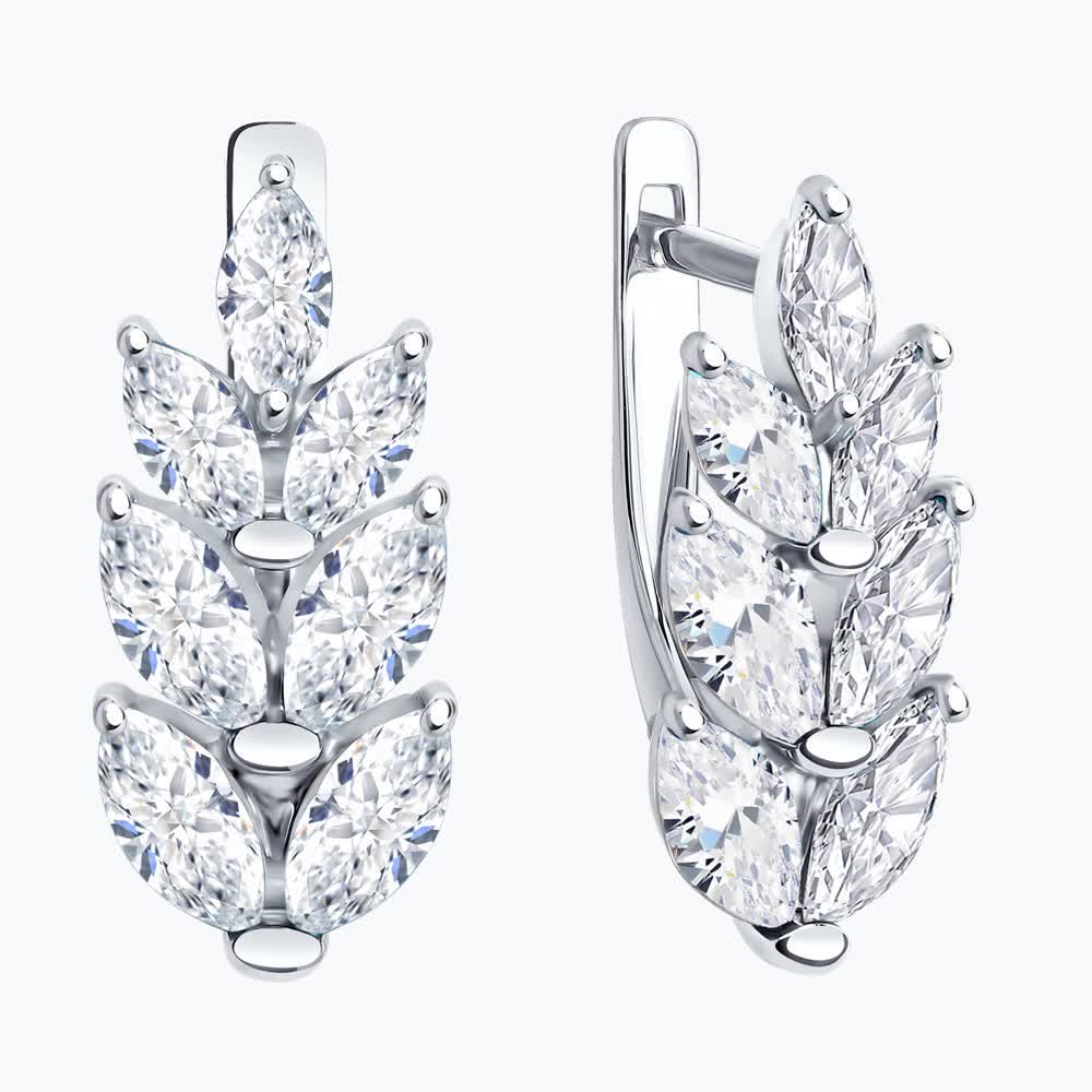 Серьги Sokolov из серебра с фианитами