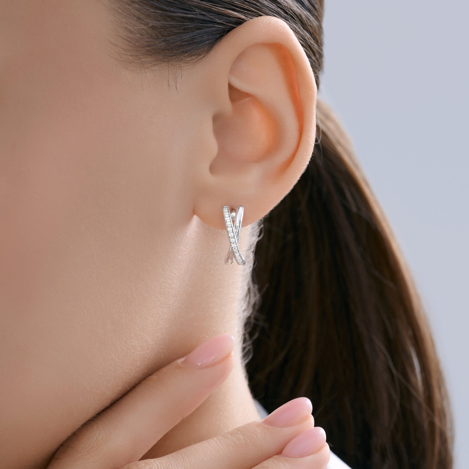 Sokolov silver earrings with zirconia - image 4