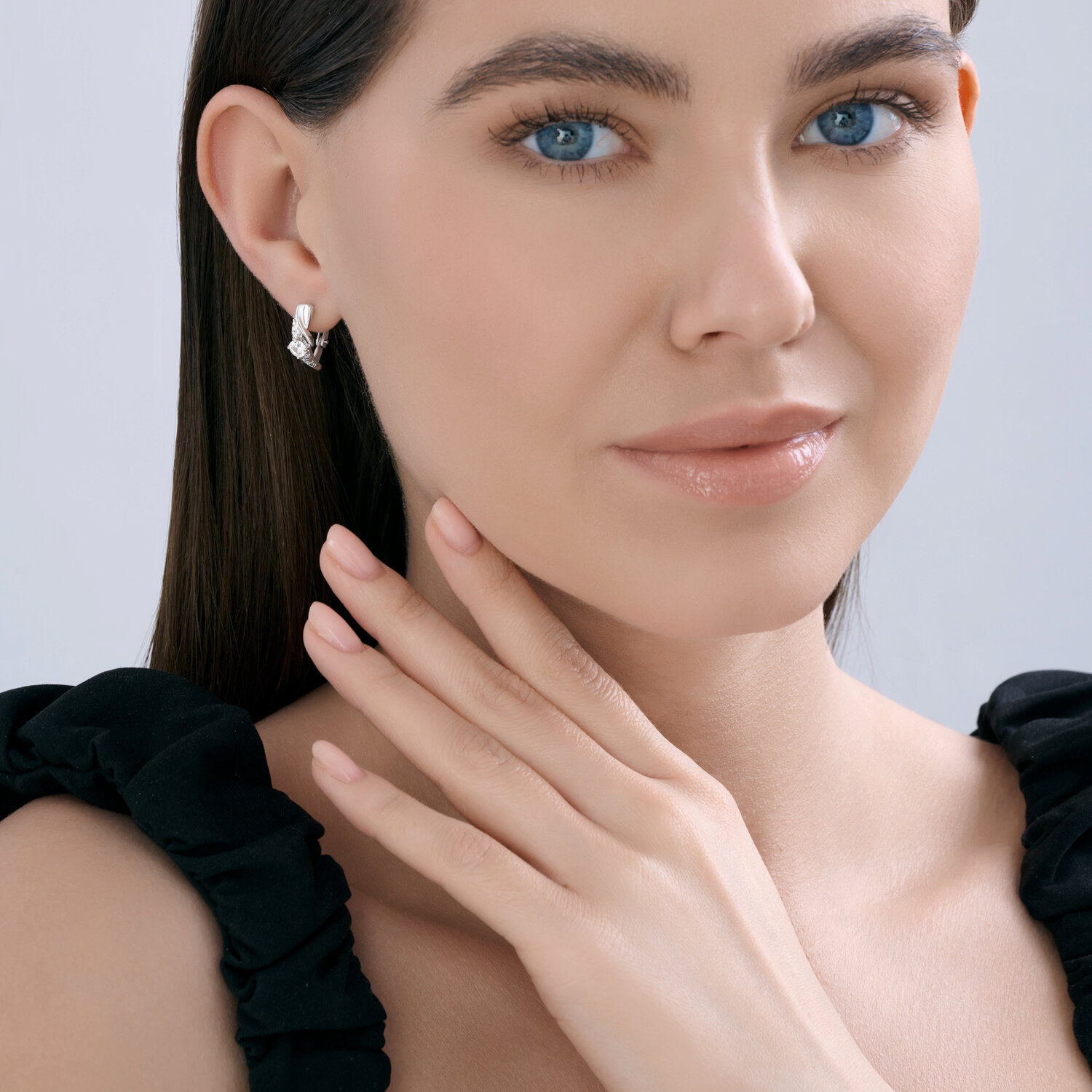 Sokolov silver earrings with zirconia - image 4