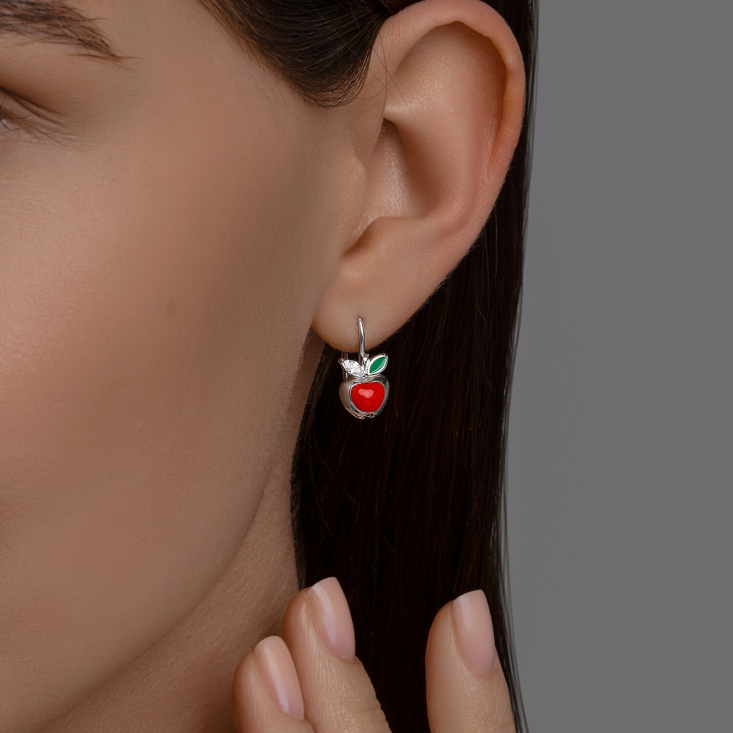 Серьги Sokolov из серебра с фианитами и эмалью - image 3