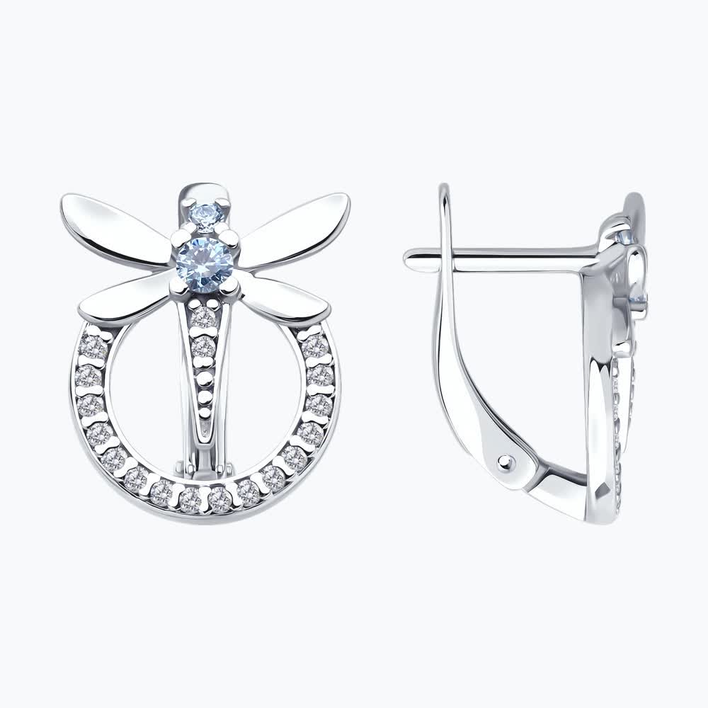 Sokolov silver earrings with zirconia - image 2