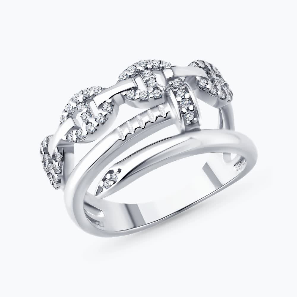 Sokolov silver ring with zirconia