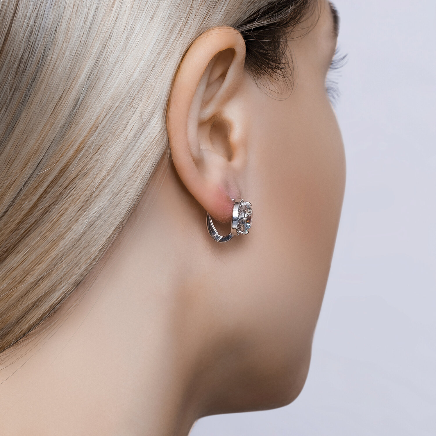 Sokolov silver earrings with zirconia