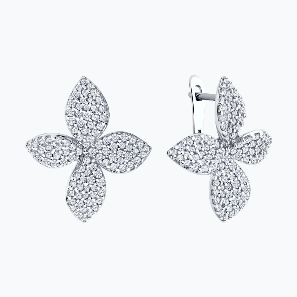 Sokolov silver earrings with zirconia - image 1