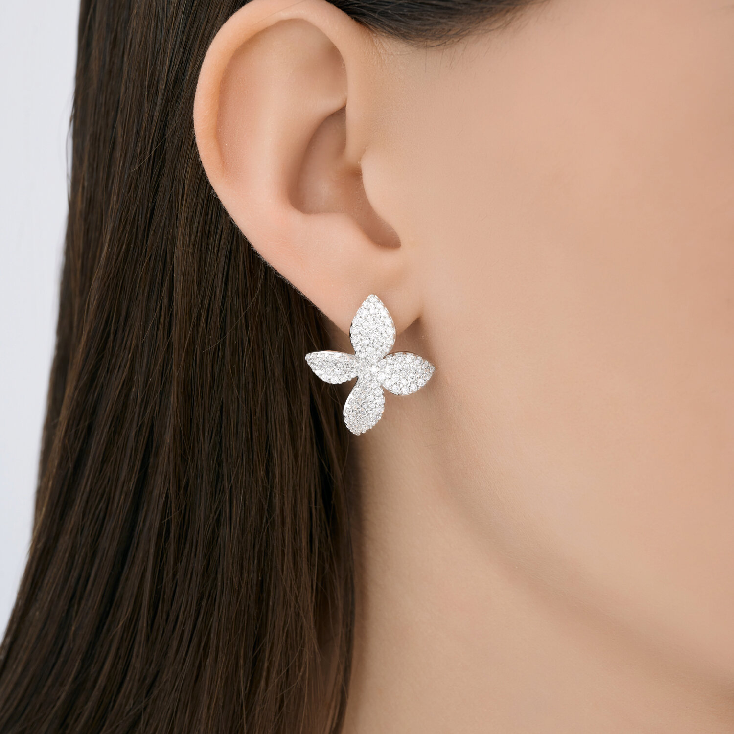 Sokolov silver earrings with zirconia - image 3