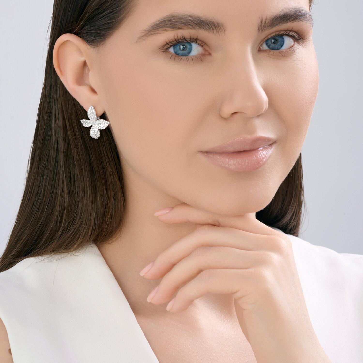 Sokolov silver earrings with zirconia - image 4