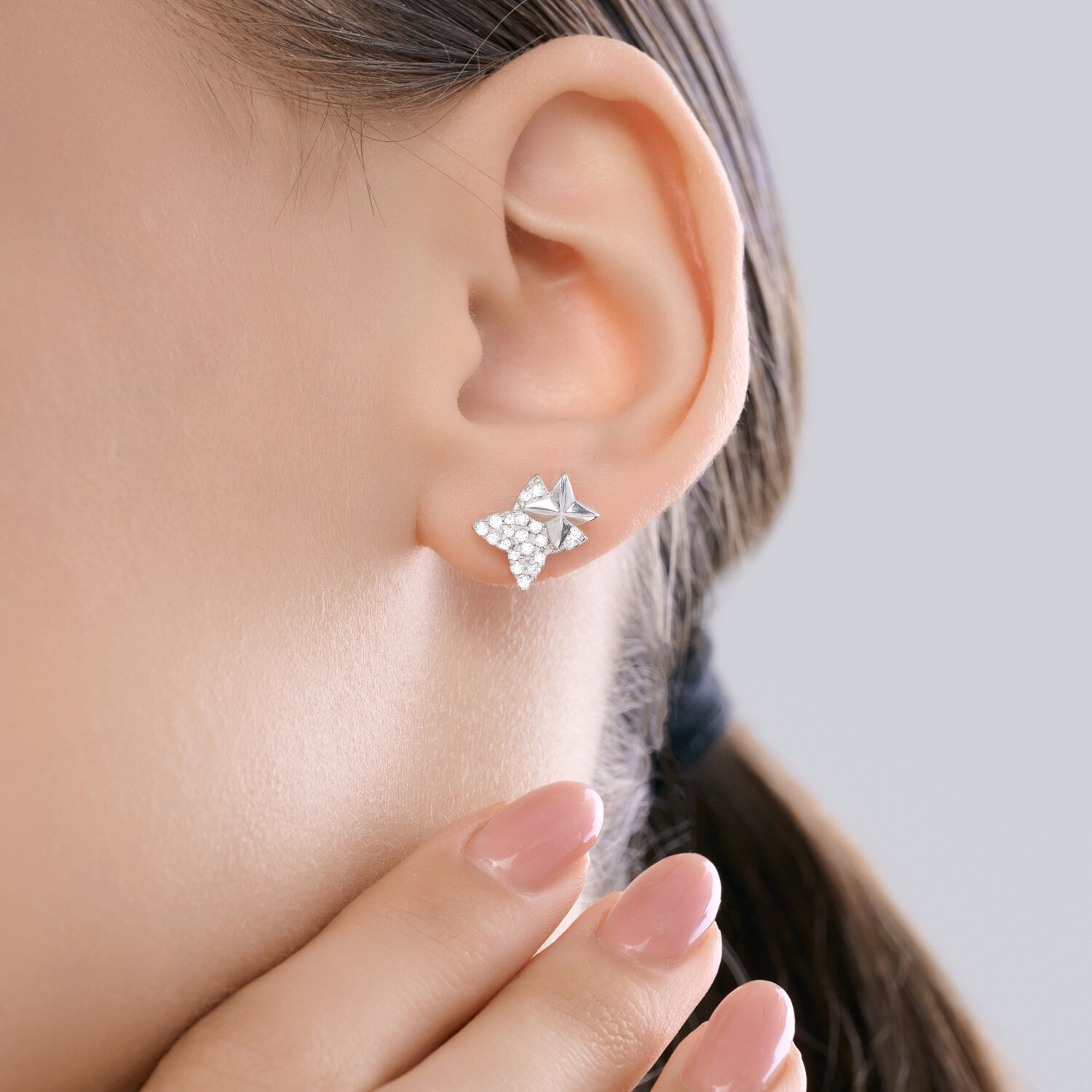 Cercei Sokolov din argint cu zirconii - image 3