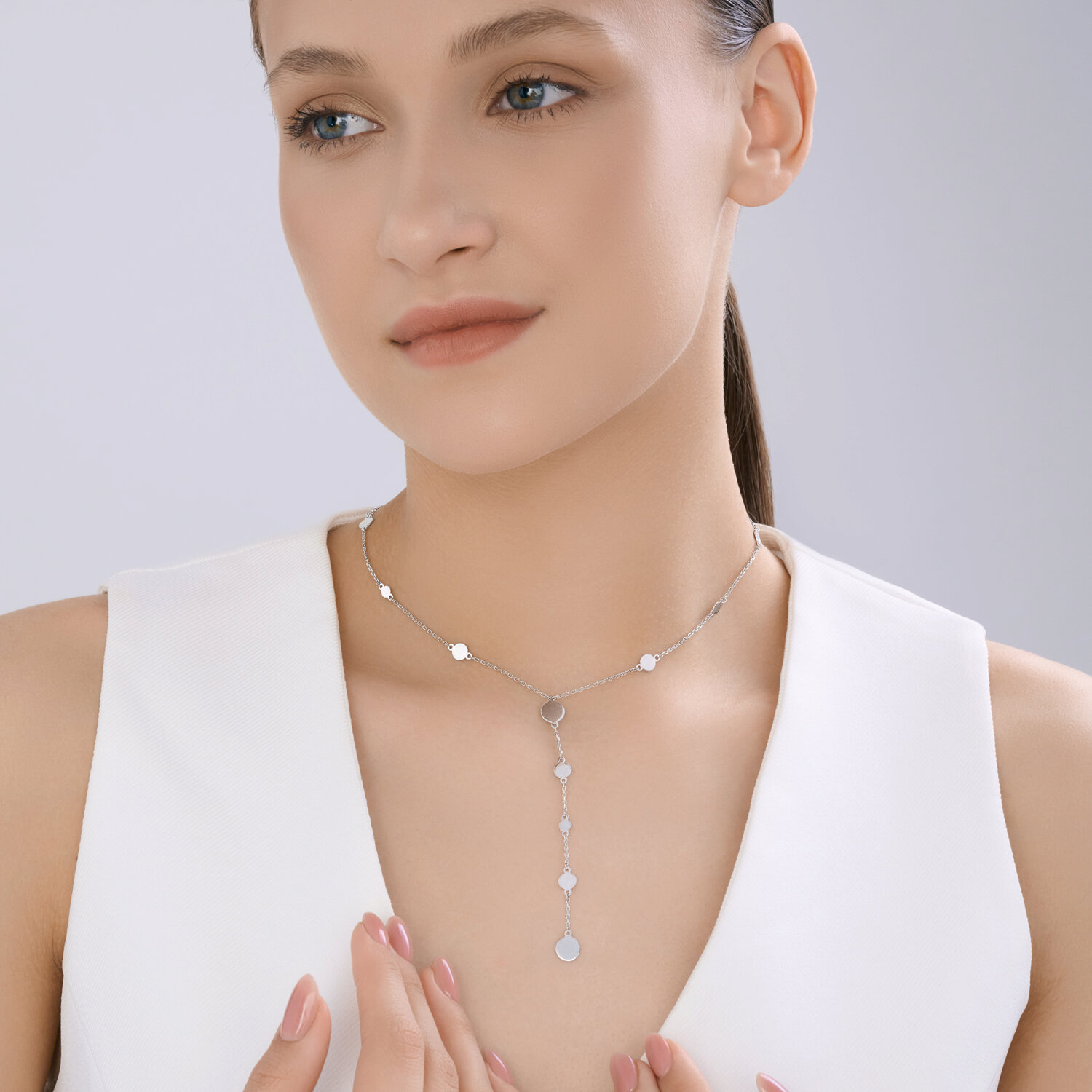 Sokolov silver necklace - image 5