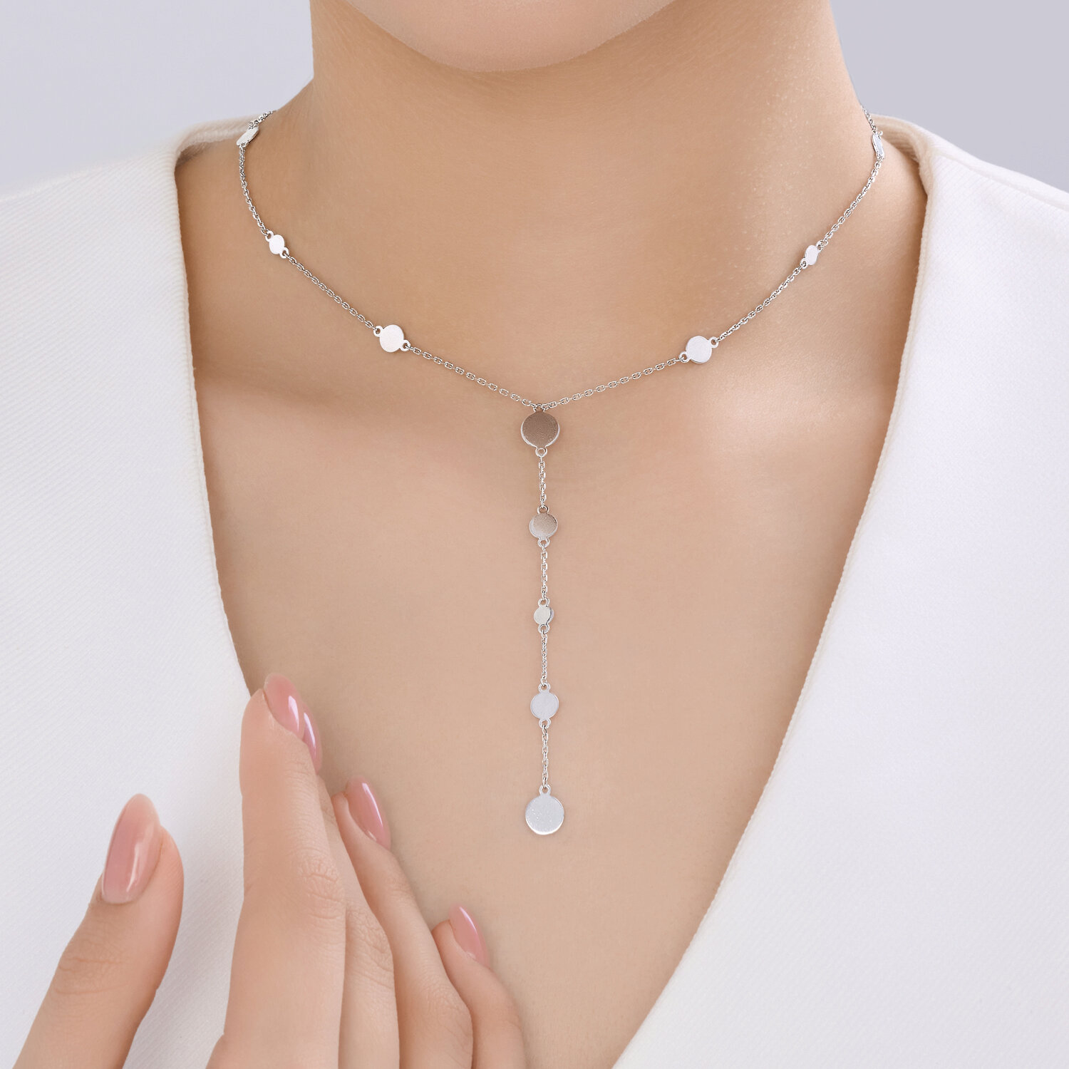 Sokolov silver necklace - image 4