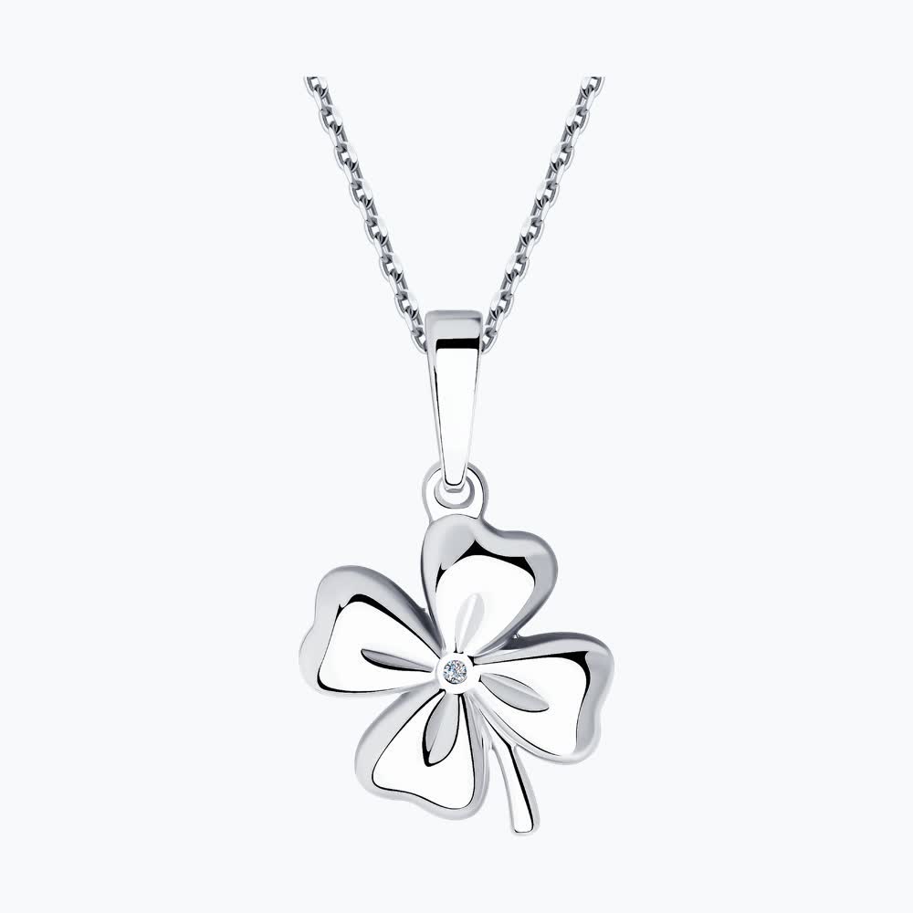 Sokolov silver pendant with diamond