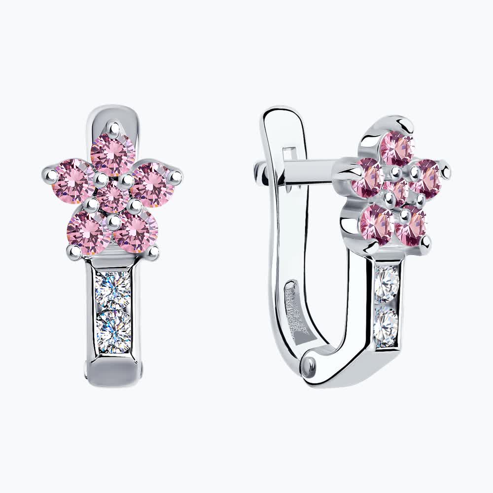 Серьги Sokolov из серебра с фианитами