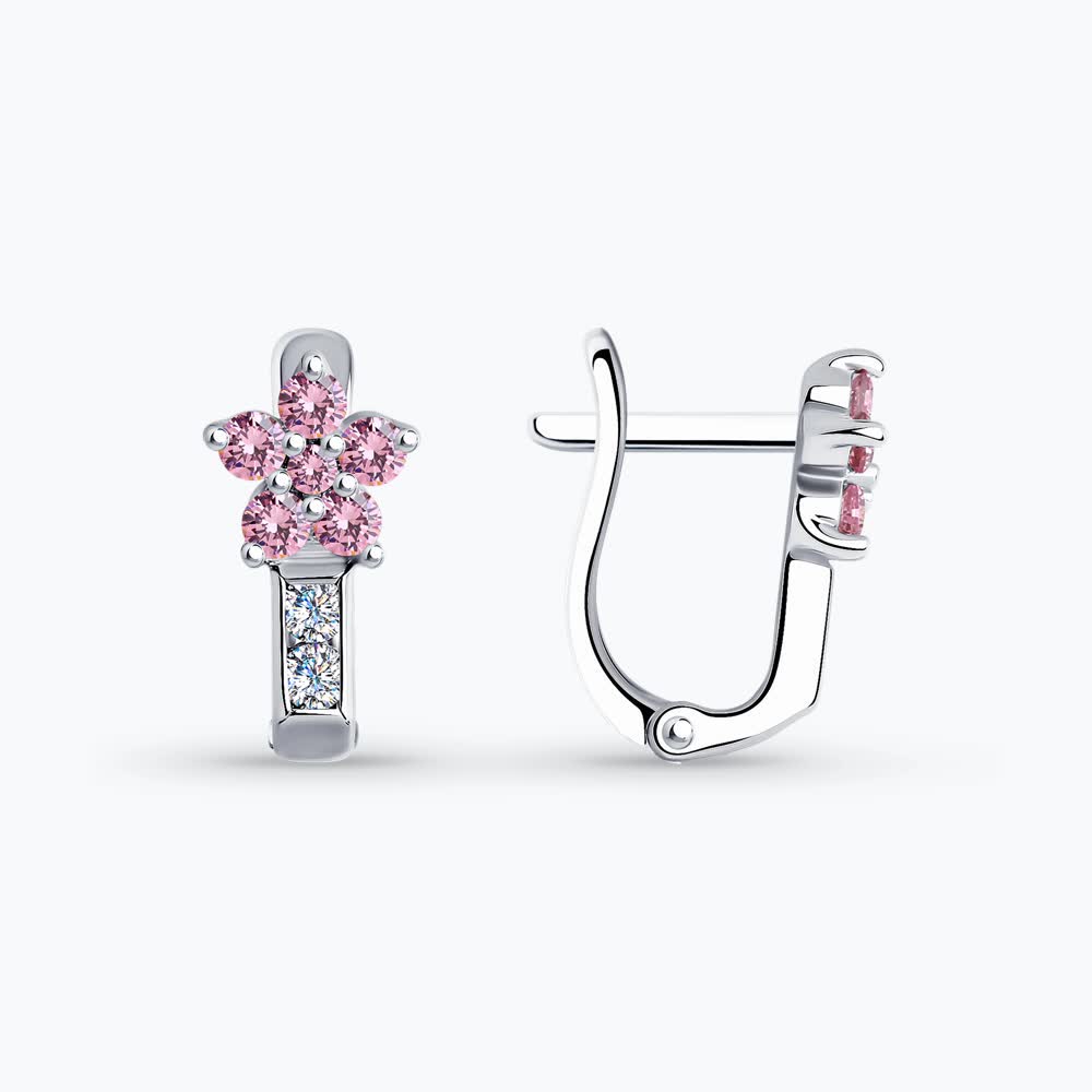 Серьги Sokolov из серебра с фианитами - image 2