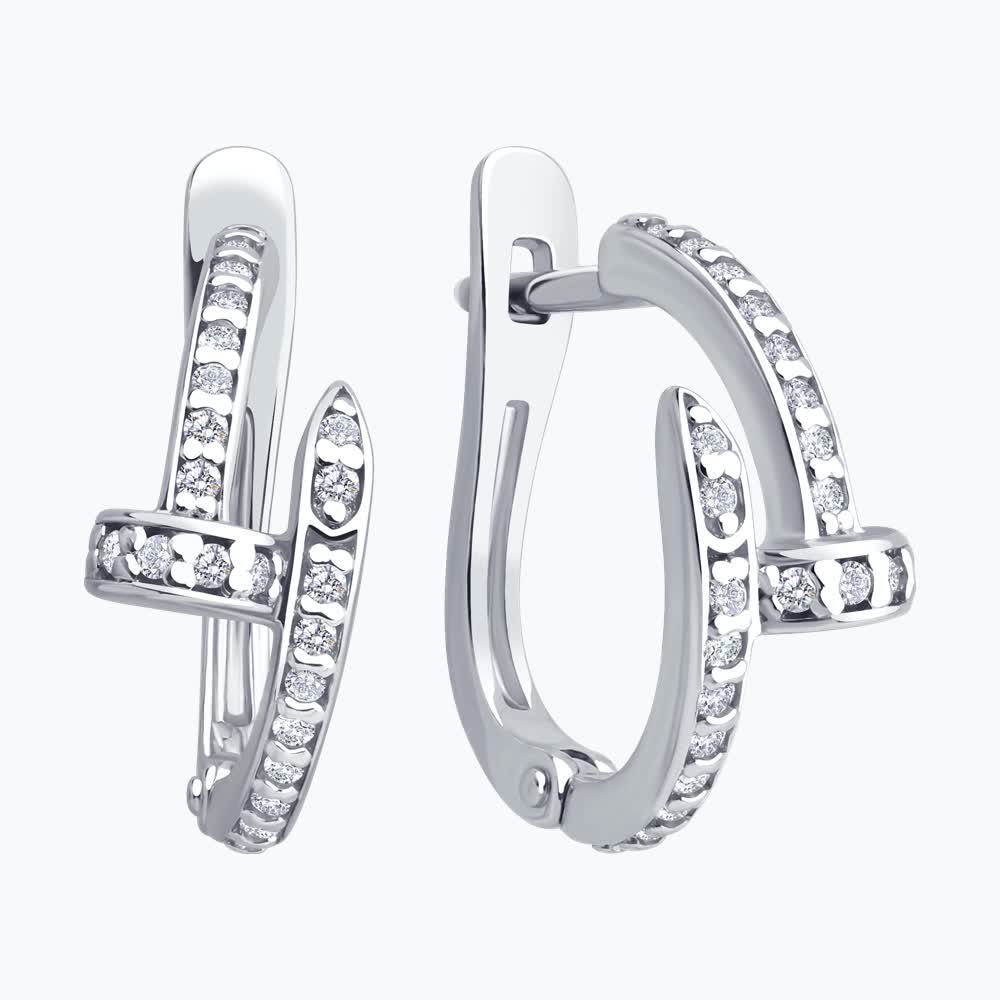 Cercei Sokolov din argint cu zirconii