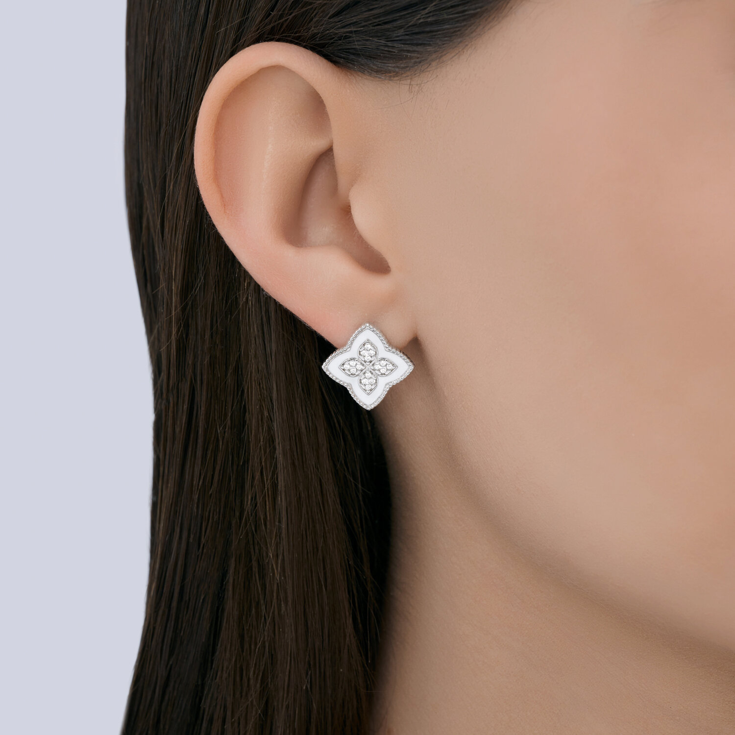 Cercei Sokolov din argint cu zirconiu și emal - image 4