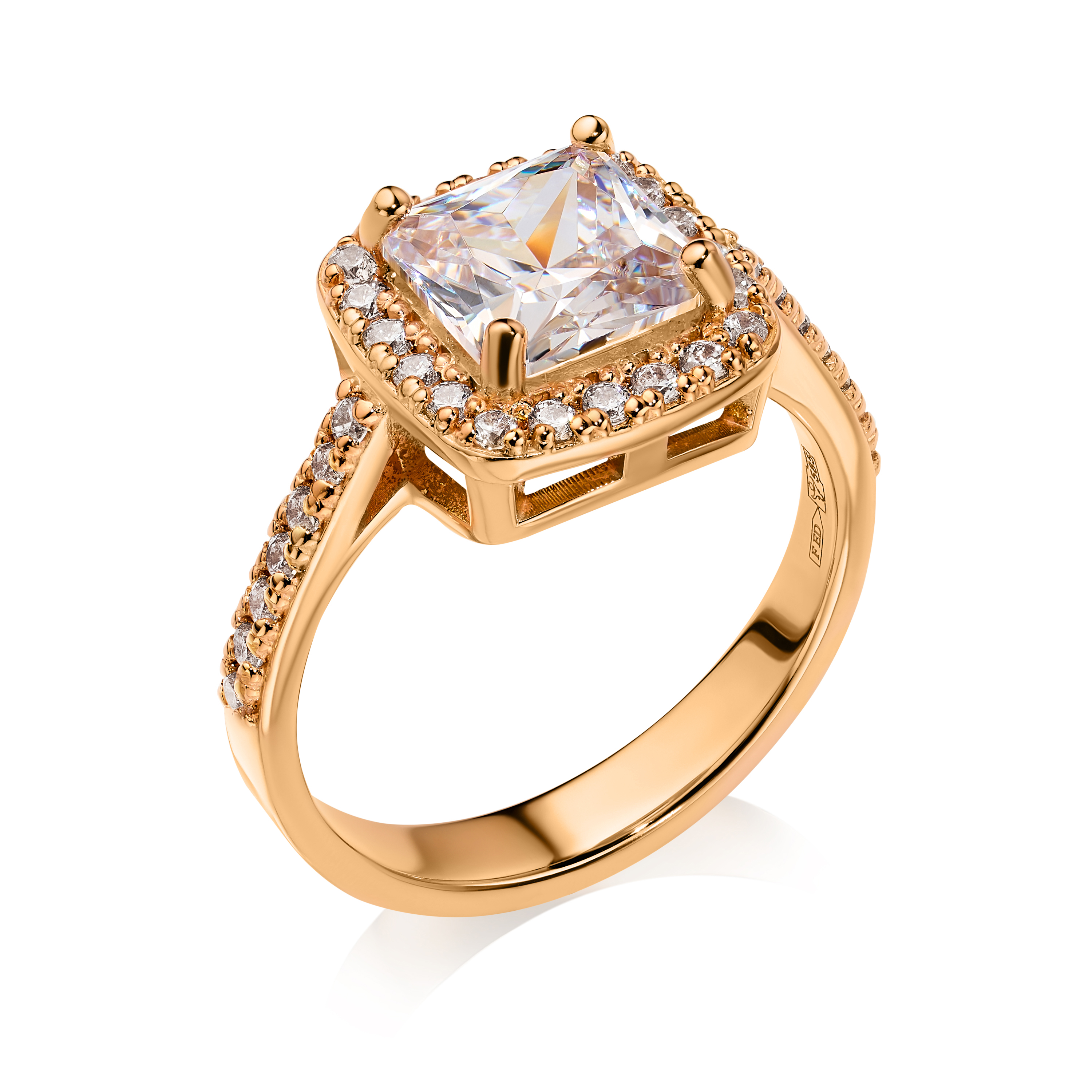 EVGOLD gold ring with zirconia
