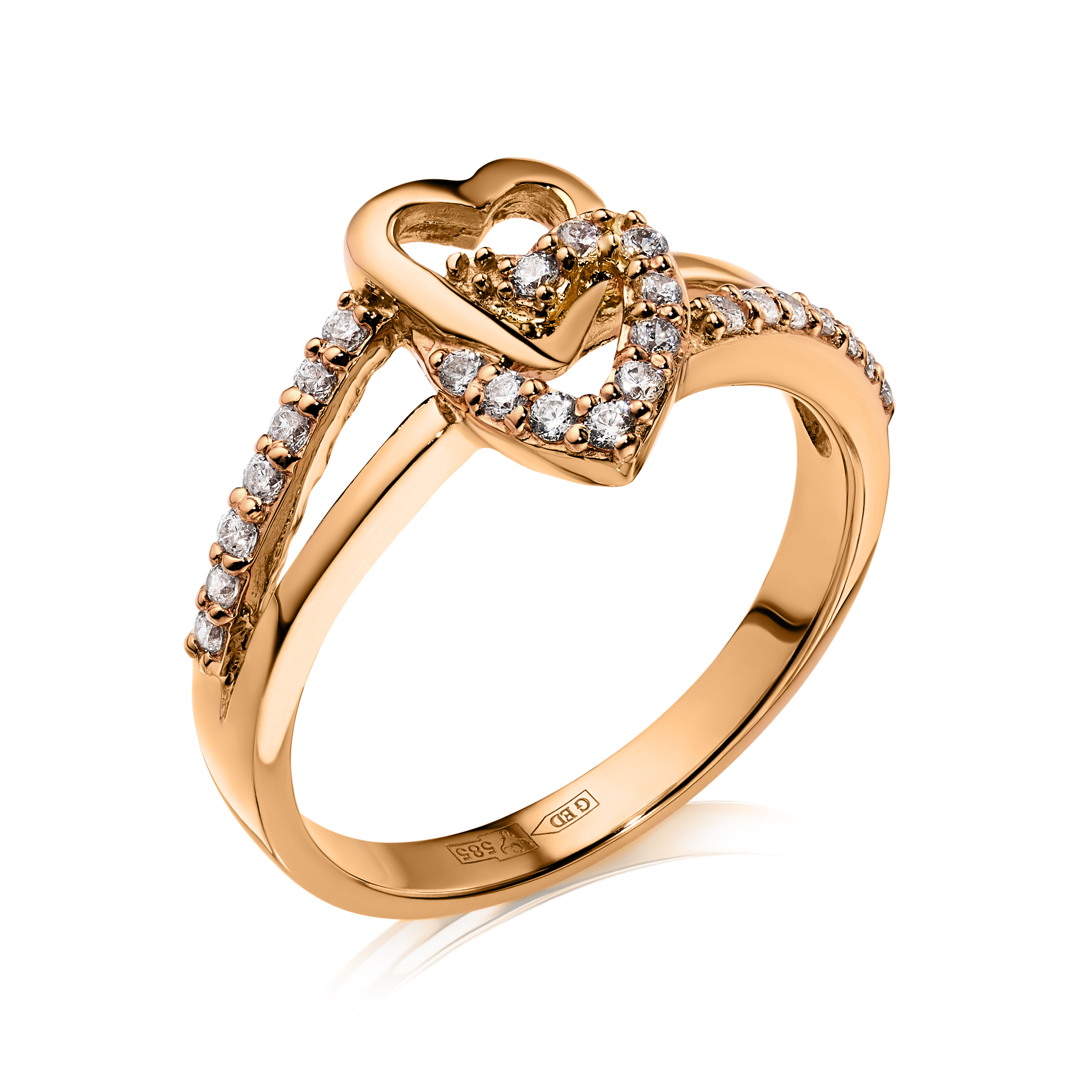 EVGOLD gold ring with zirconia