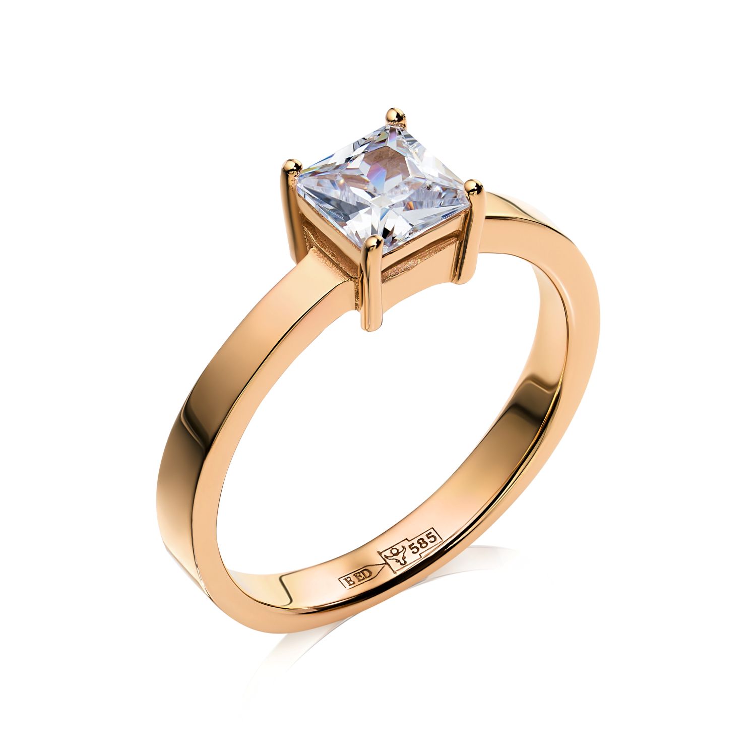 EVGOLD gold ring with zirconia