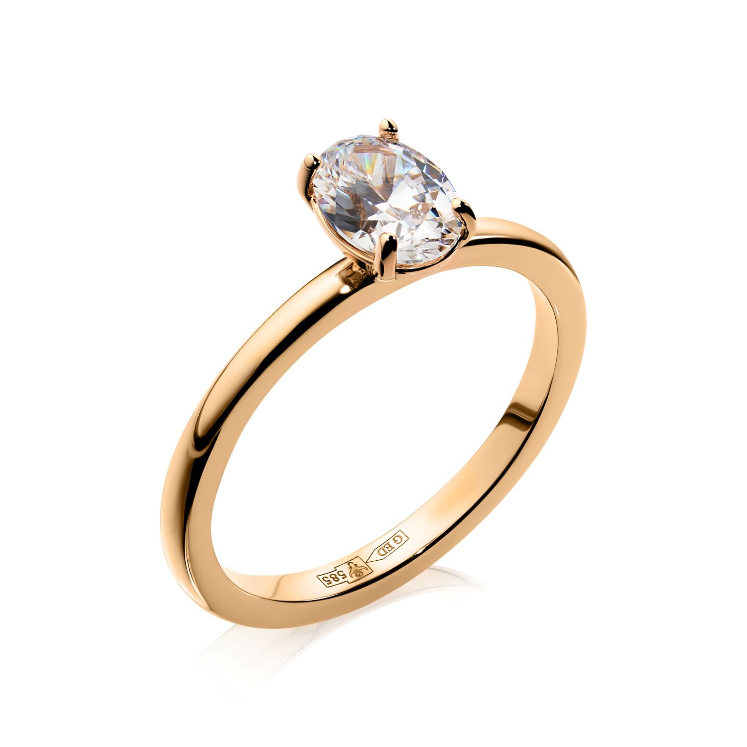 EVGOLD gold ring with zirconia