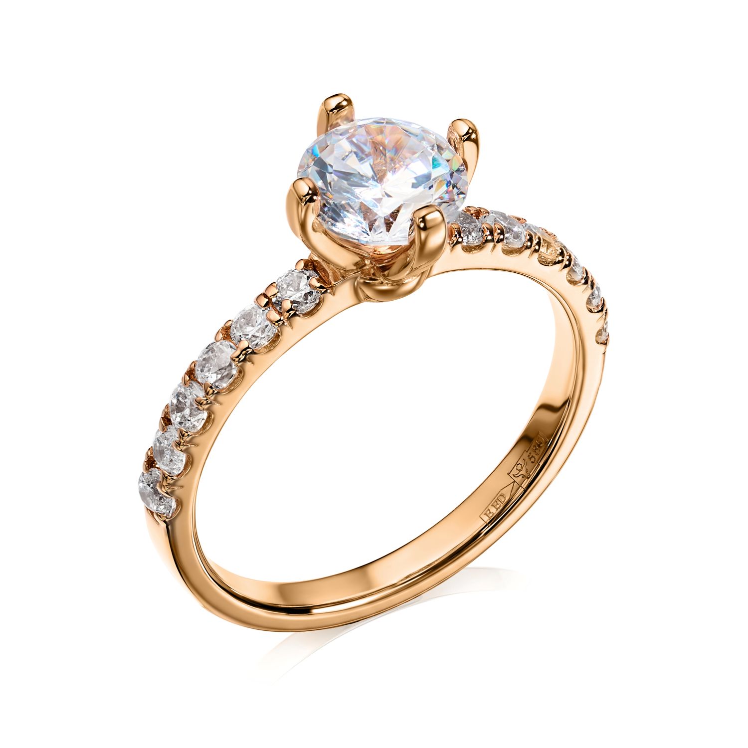 EVGOLD gold ring with zirconia