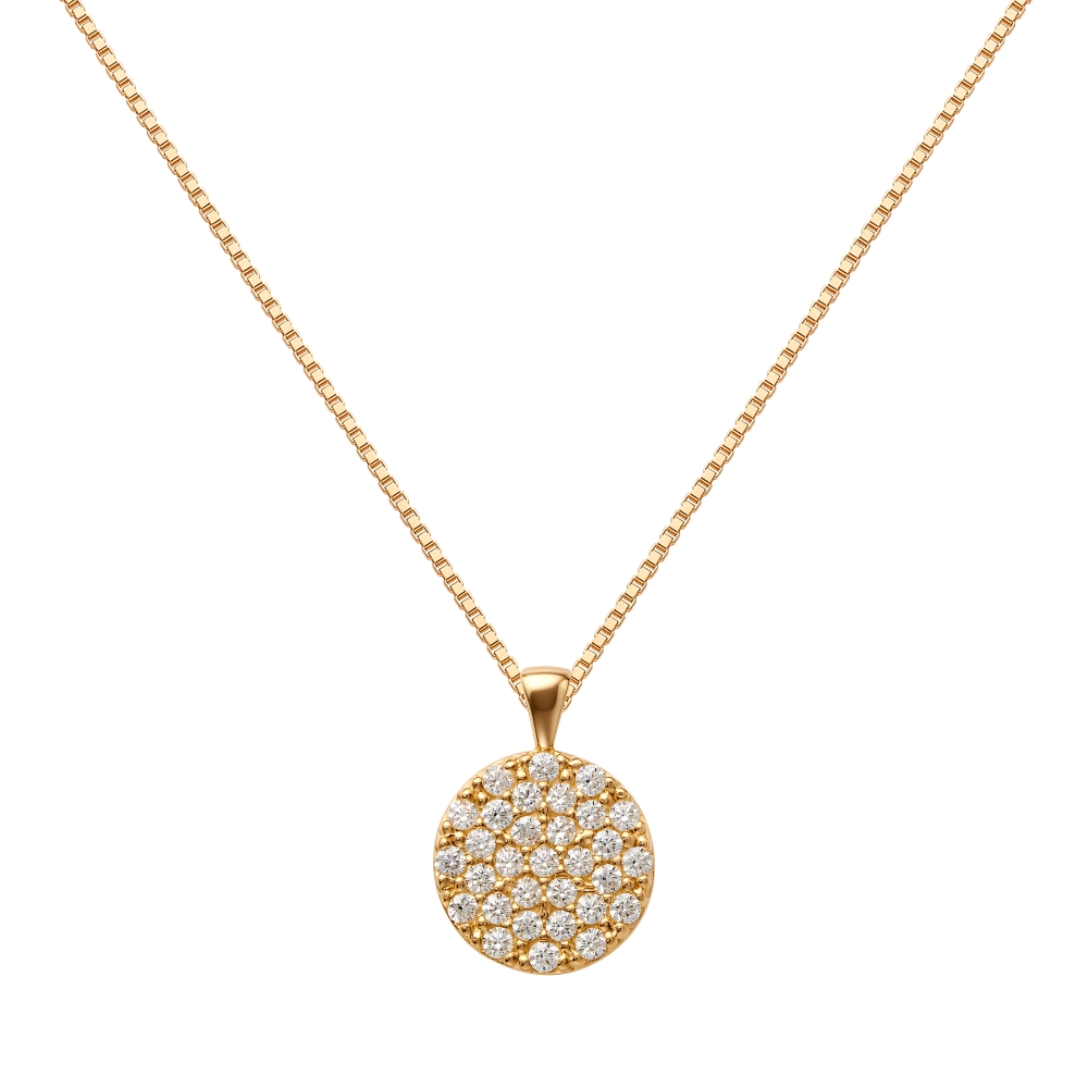 Fourline gold necklace with zirconia