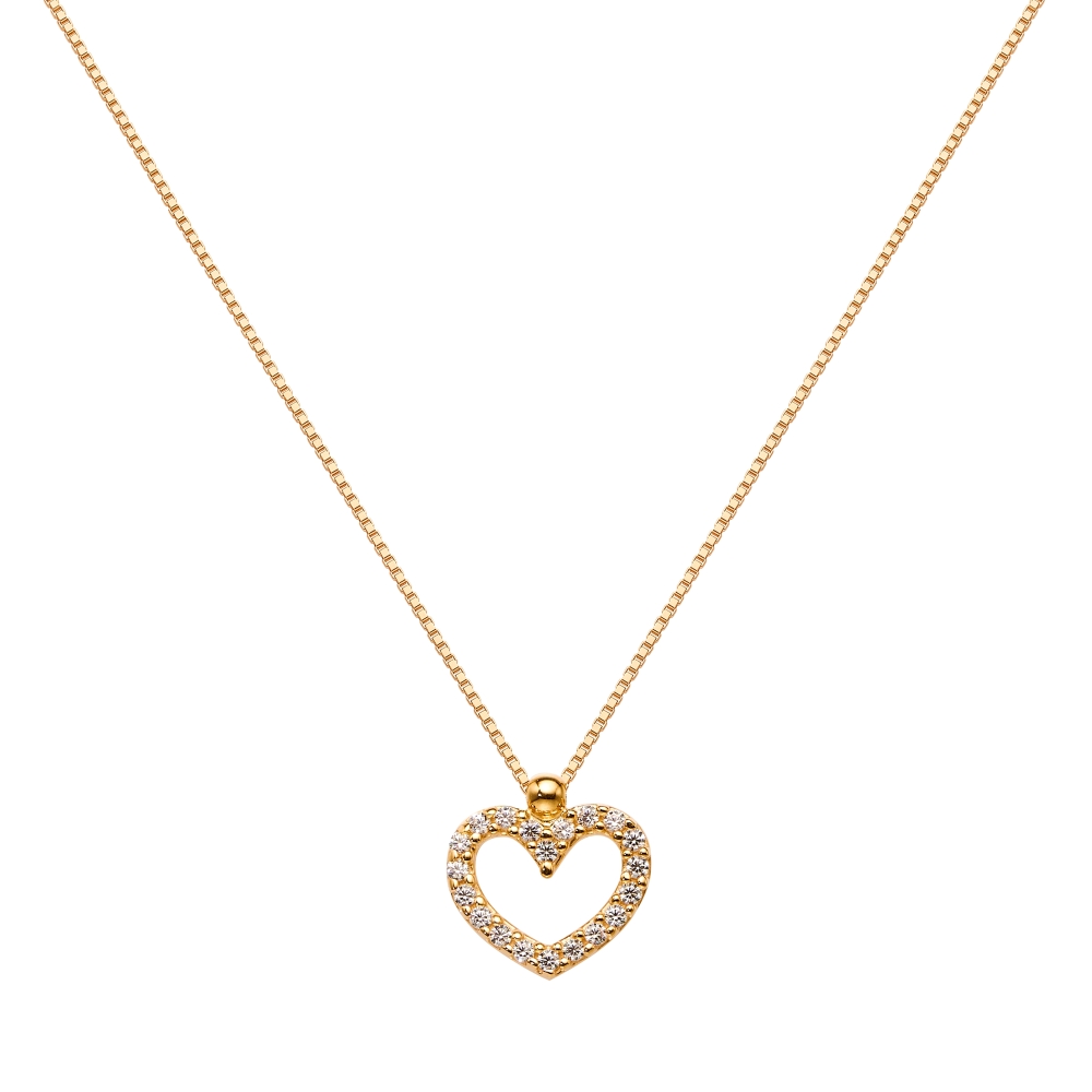Fourline gold necklace with zirconia