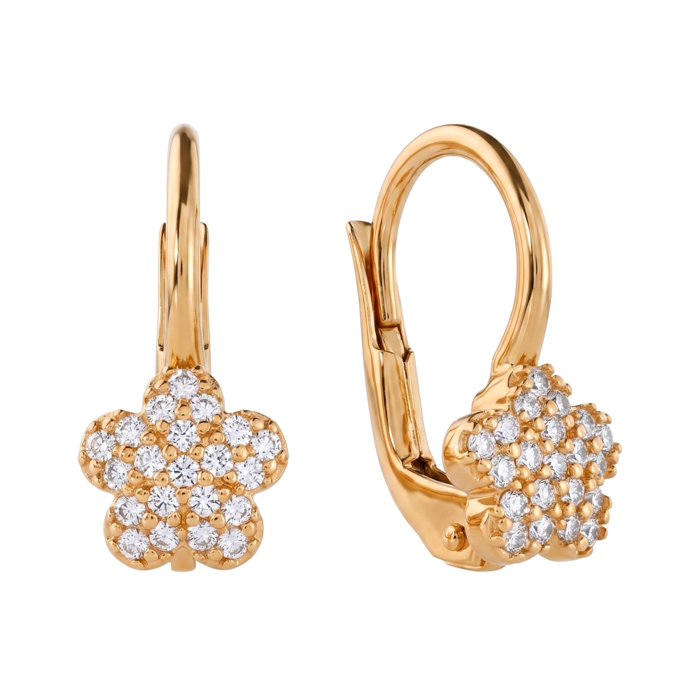 Fourline gold earrings with zirconia