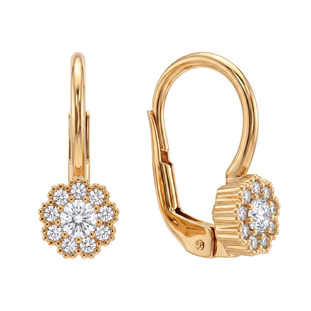 Fourline gold earrings with zirconia