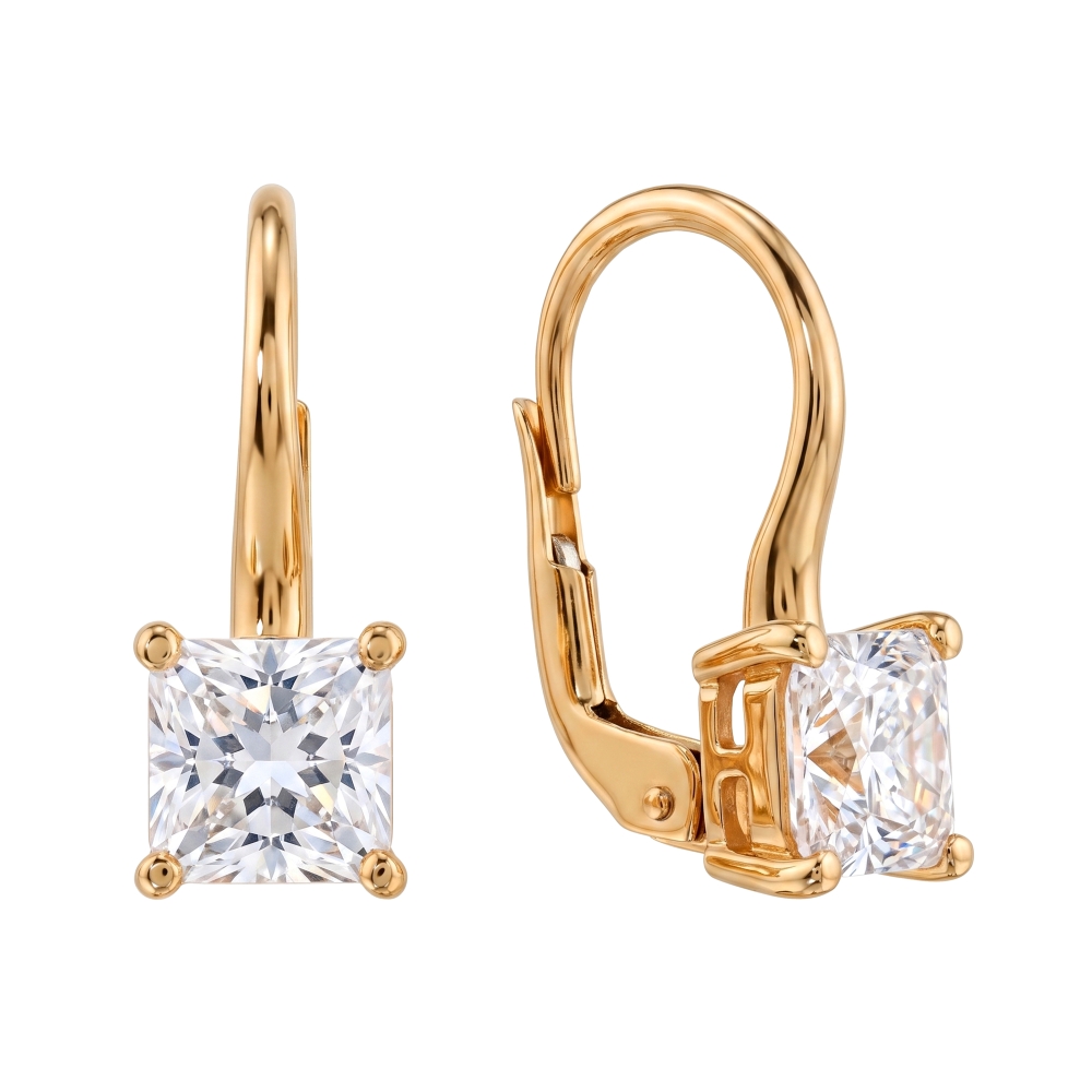Fourline gold earrings with zirconia
