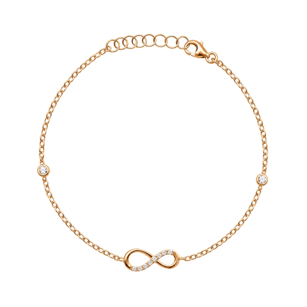 Gold Fourline bracelet with zirconia