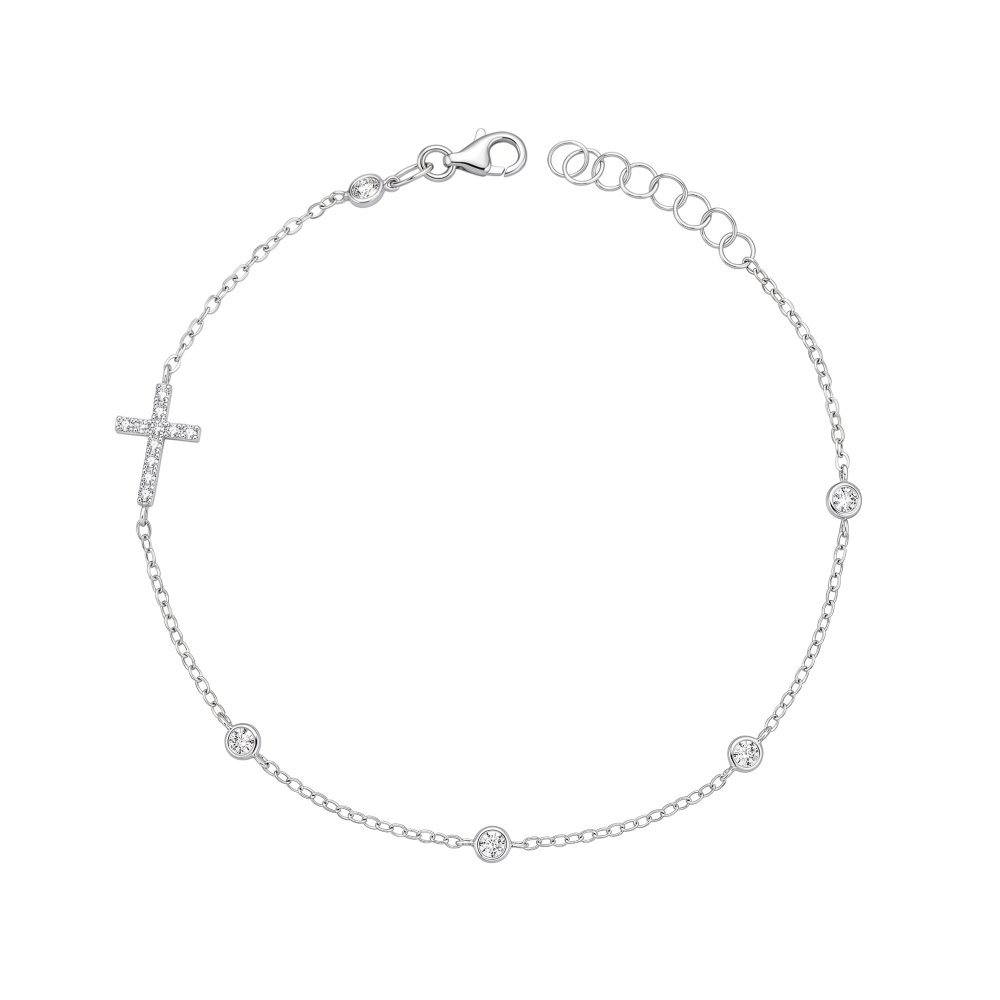 White Gold Fourline bracelet with zirconia