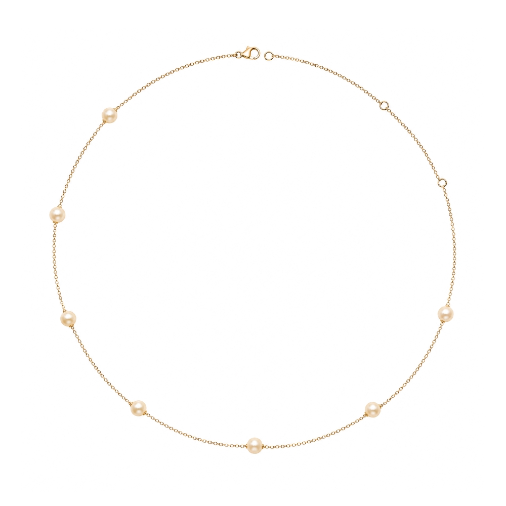 Fourline gold necklace with pearls
