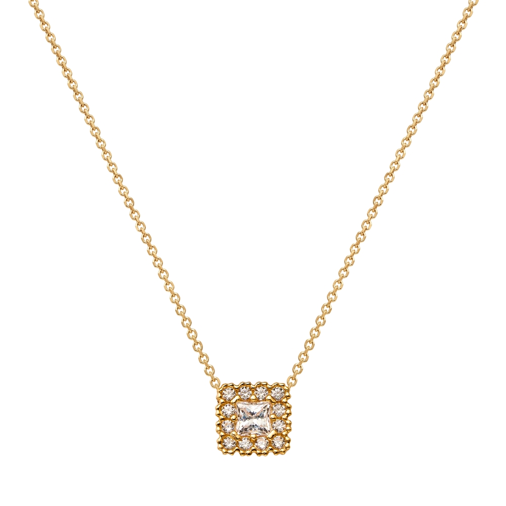 Fourline gold necklace with zirconia