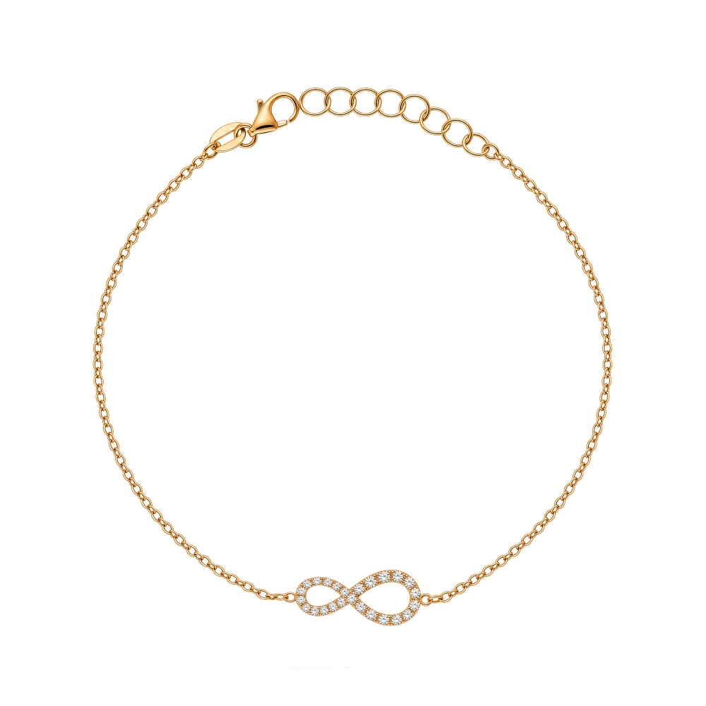 Gold Fourline bracelet with zirconia