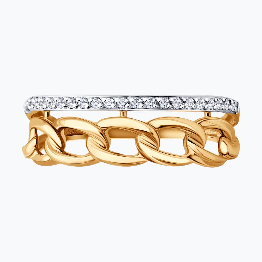 Sokolov gold ring with zirconia - image 2