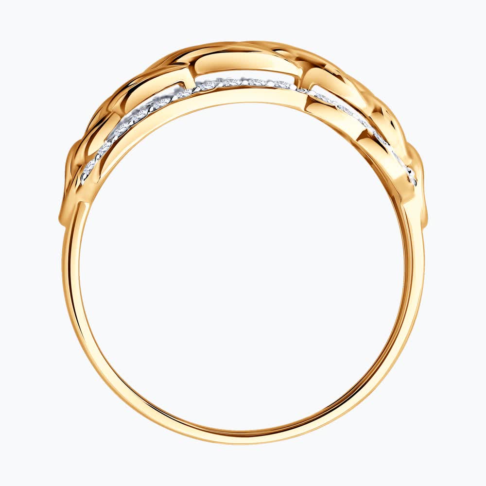Sokolov gold ring with zirconia - image 2
