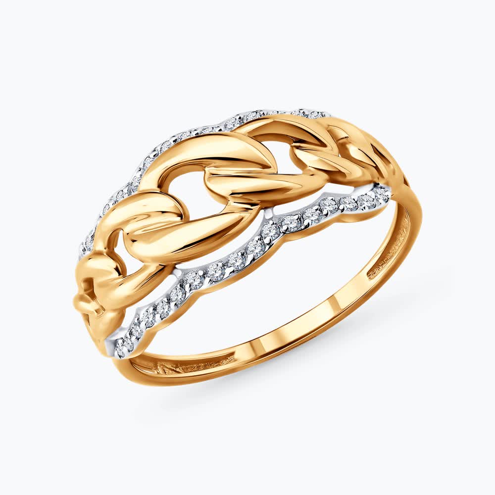 Sokolov gold ring with zirconia