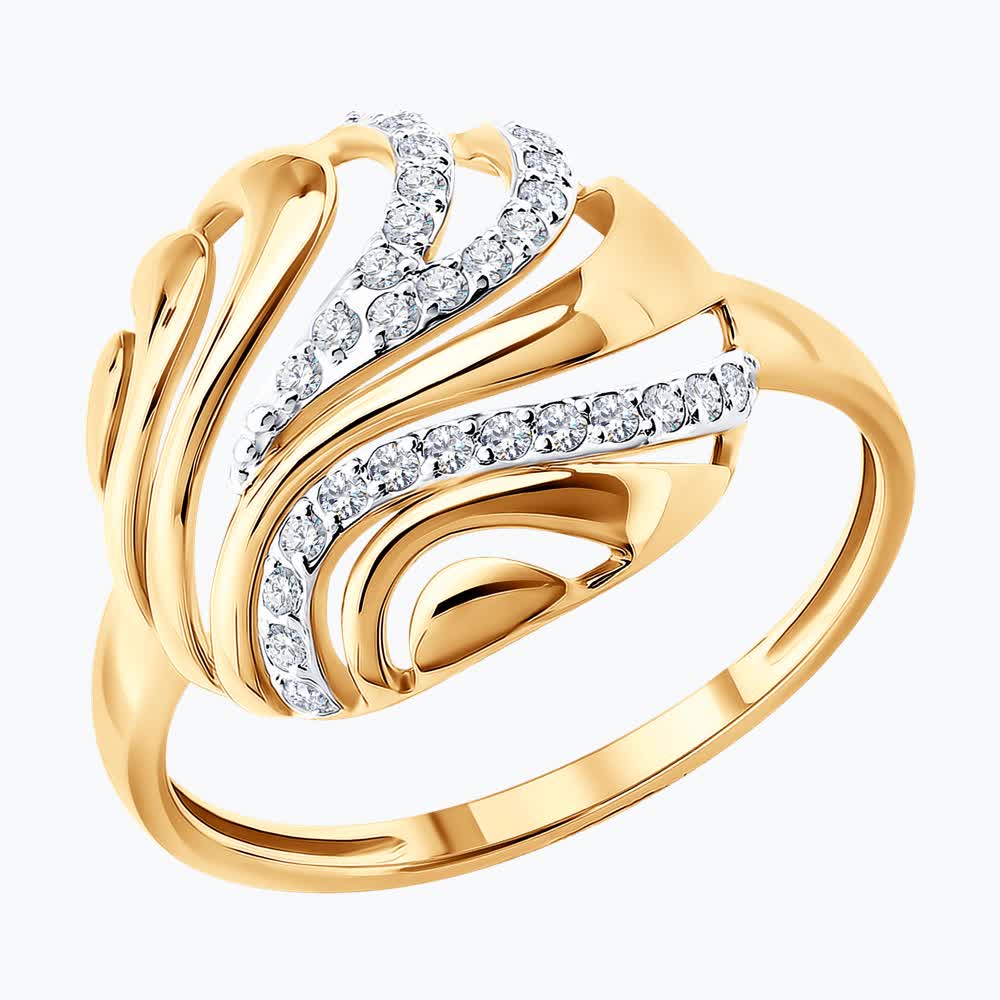 Sokolov gold ring with zirconia
