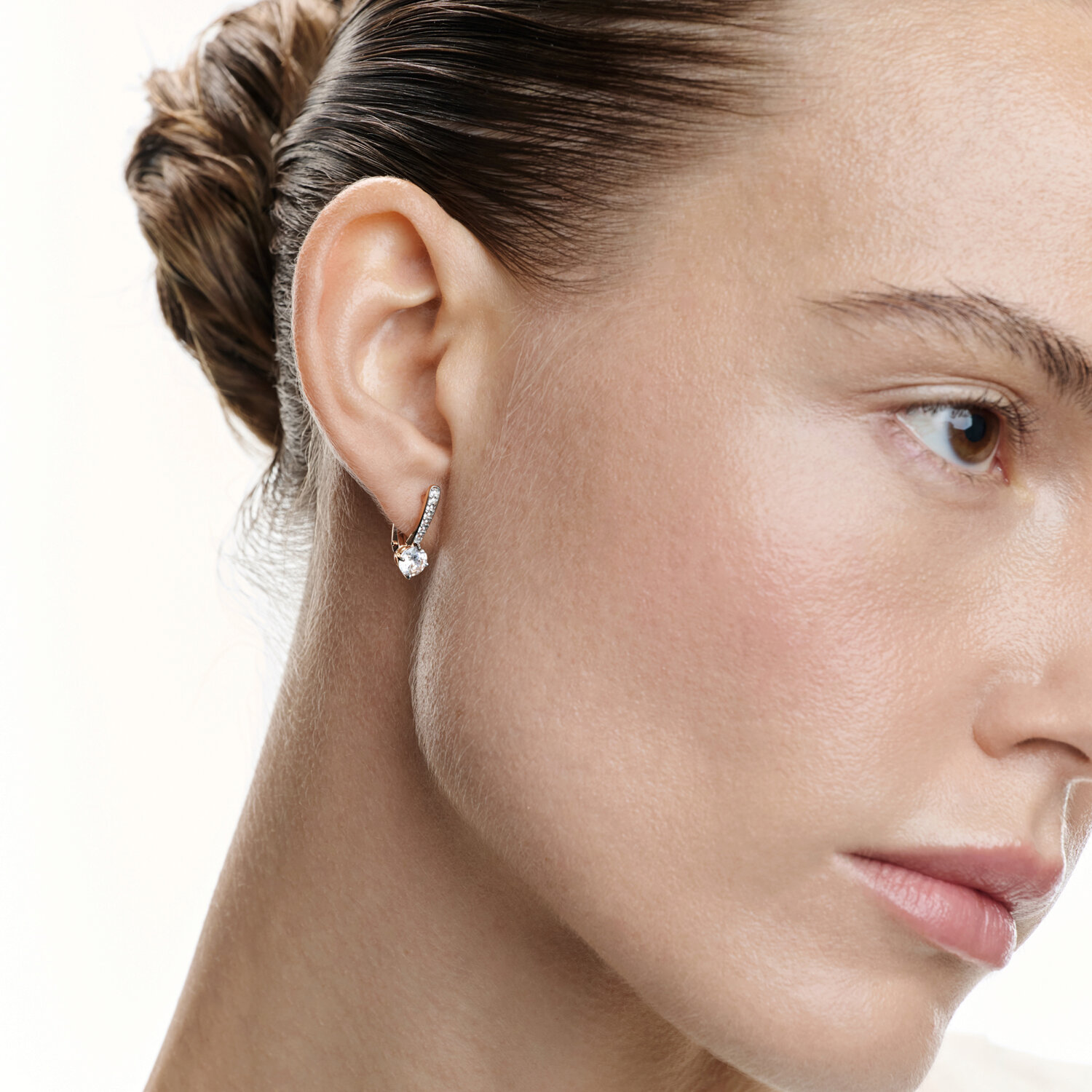 Gold Sokolov earrings with zirconia   - image 4