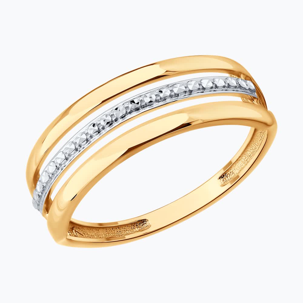Sokolov gold ring with zirconia - image 2