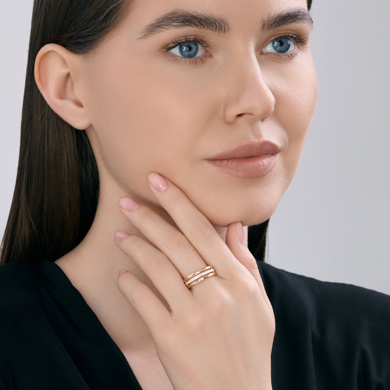 Sokolov gold ring with zirconia - image 5