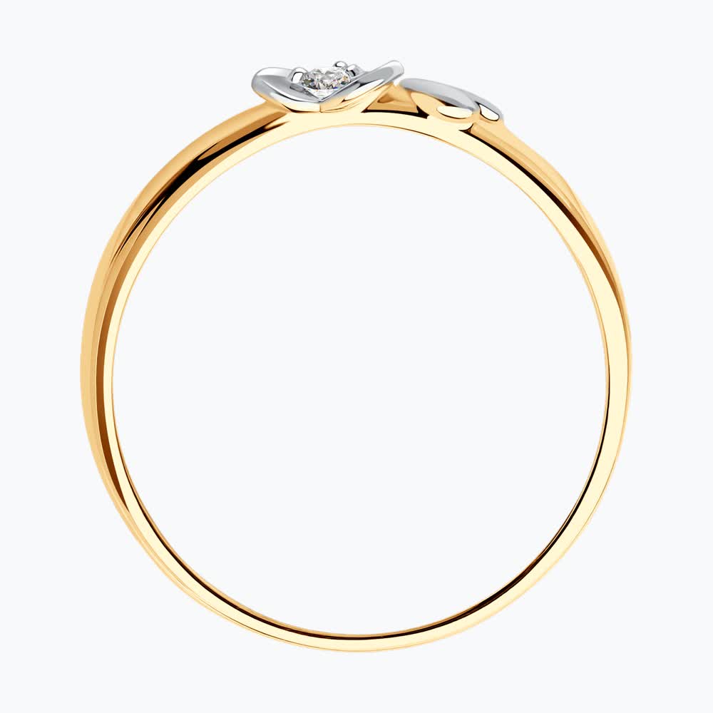 Sokolov gold ring with diamonds - image 2