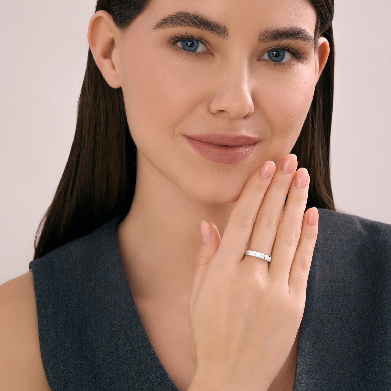 Inel Sokolov din aur alb cu diamant - image 5