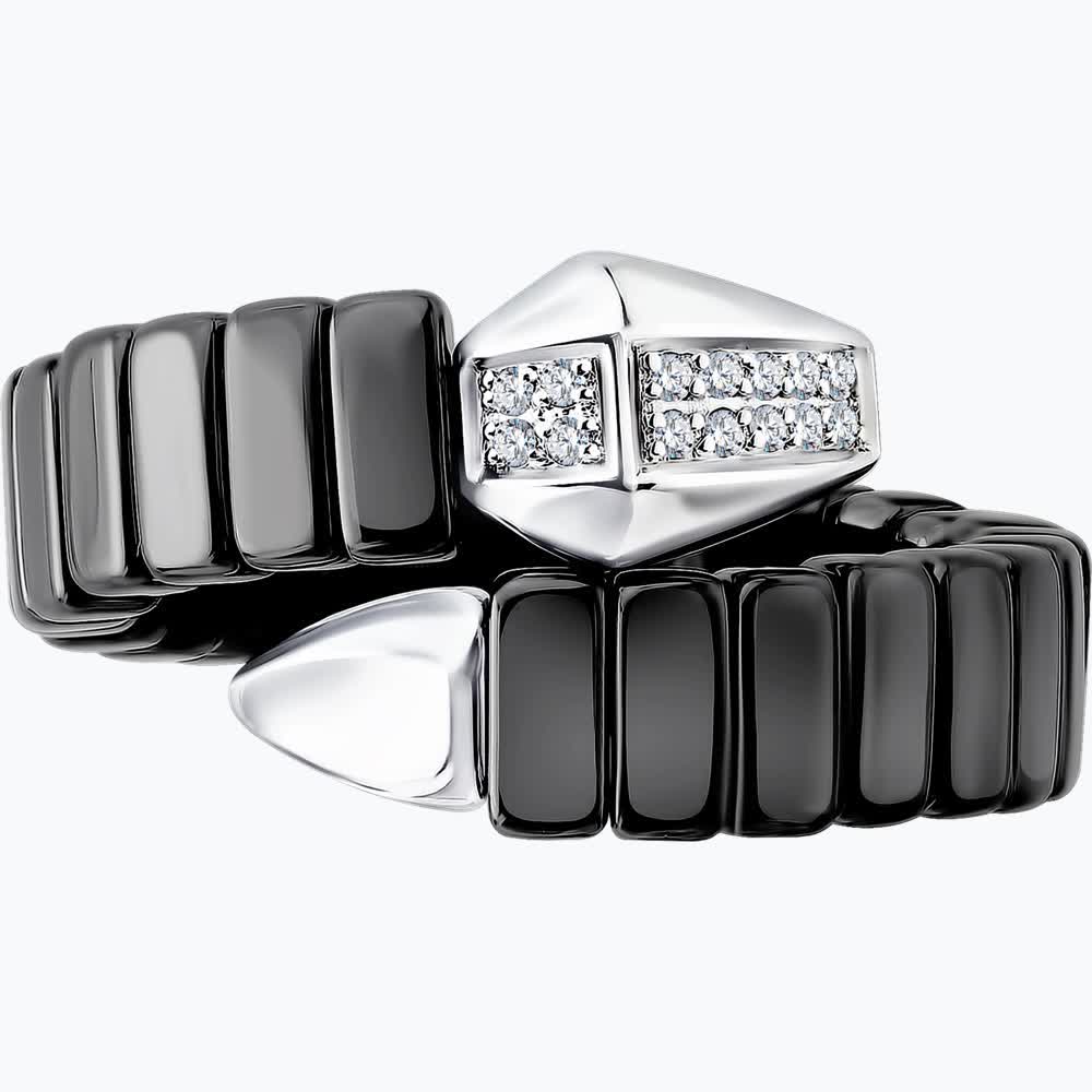 Inel Sokolov din ceramica cu aur alb și diamant - image 2
