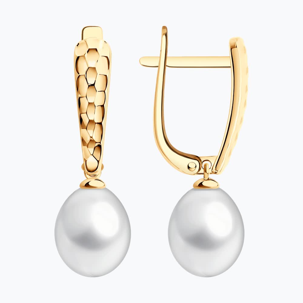 Sokolov gold earrings with pearls