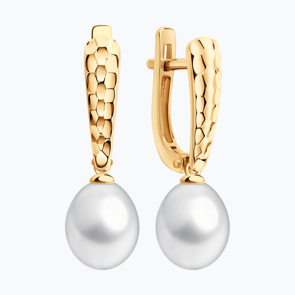 Sokolov gold earrings with pearls - image 2