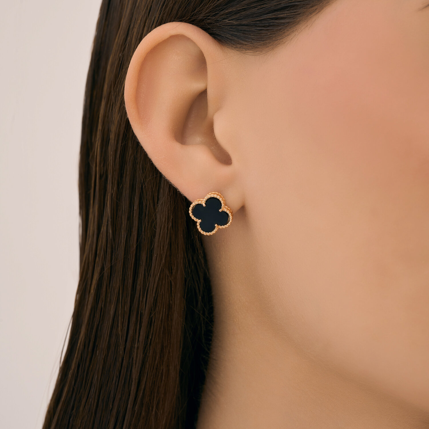 Sokolov gold earrings with onyx - image 3