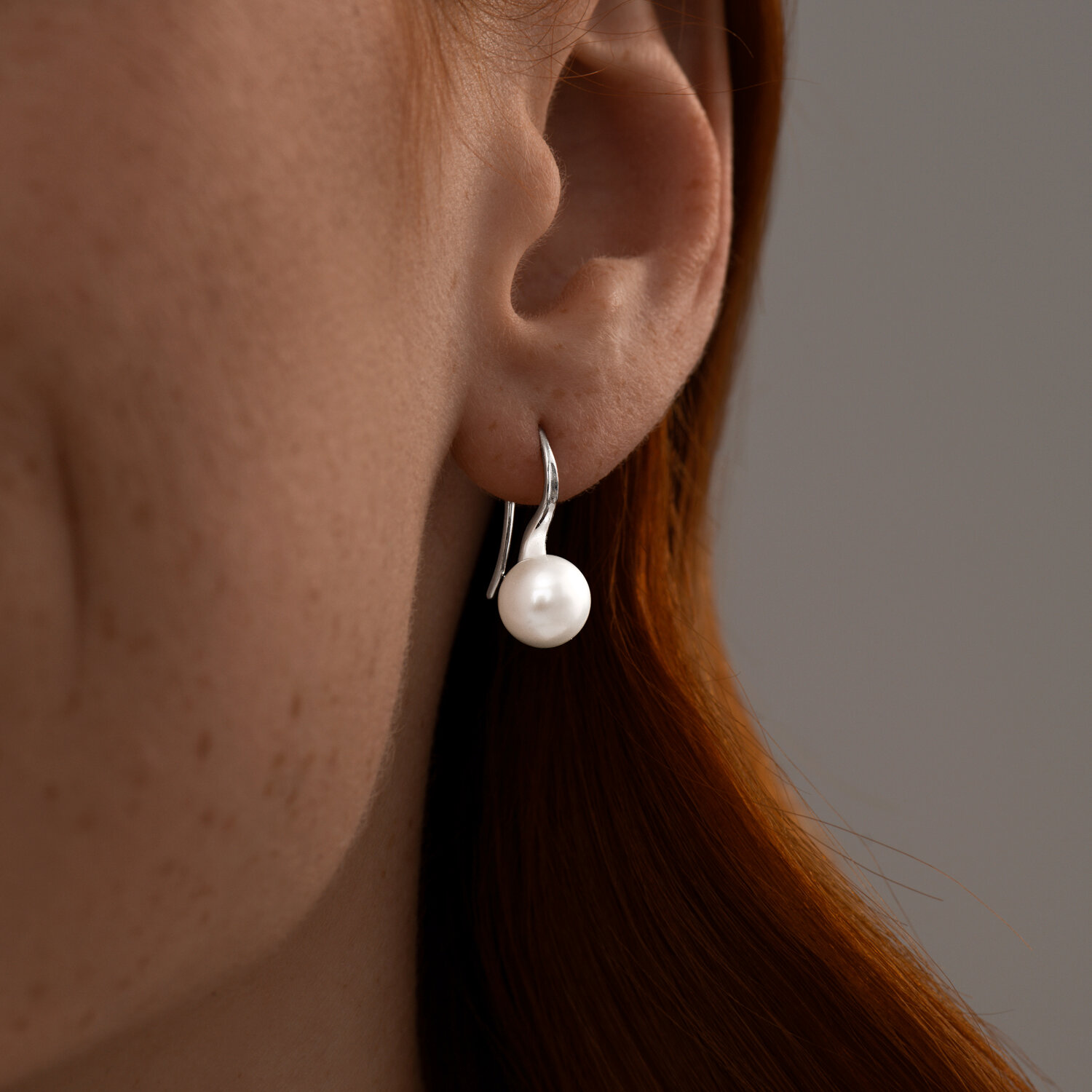 Sokolov silver earrings with a pearl