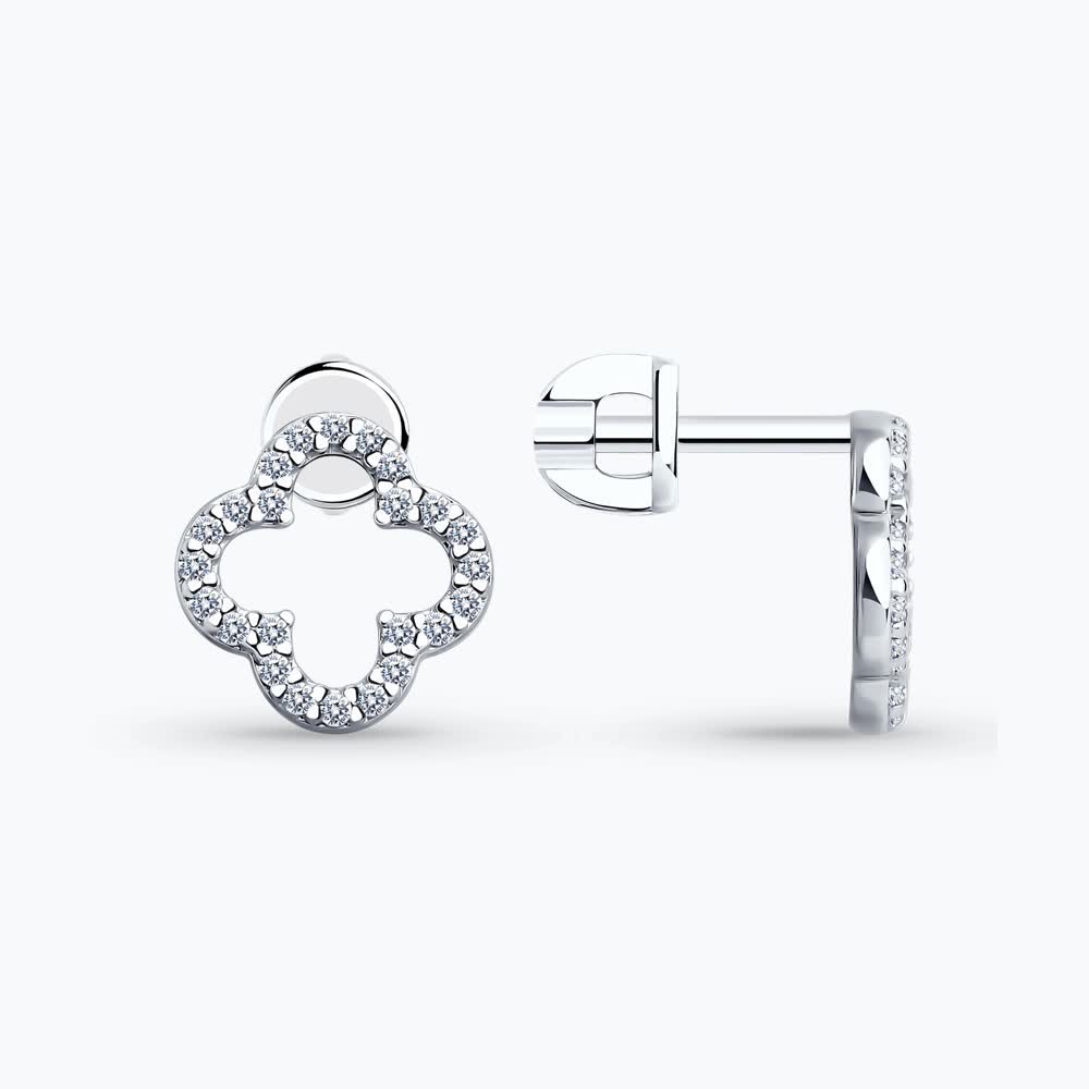 Sokolov silver earrings with zirconia