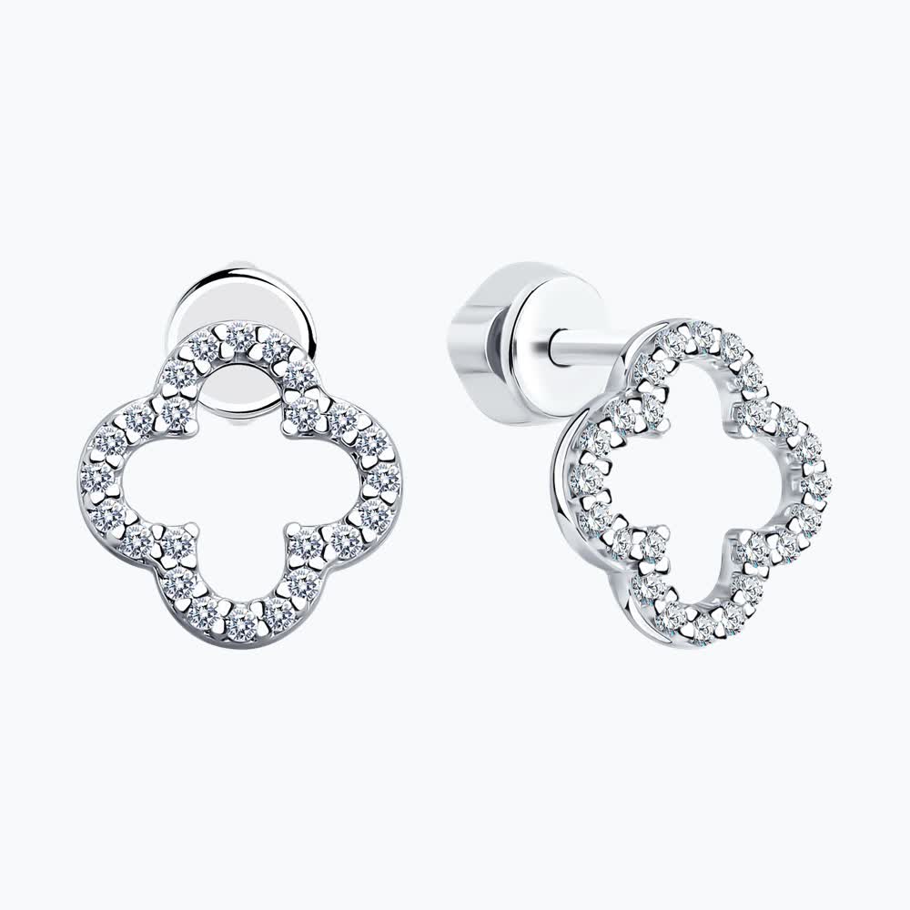 Sokolov silver earrings with zirconia