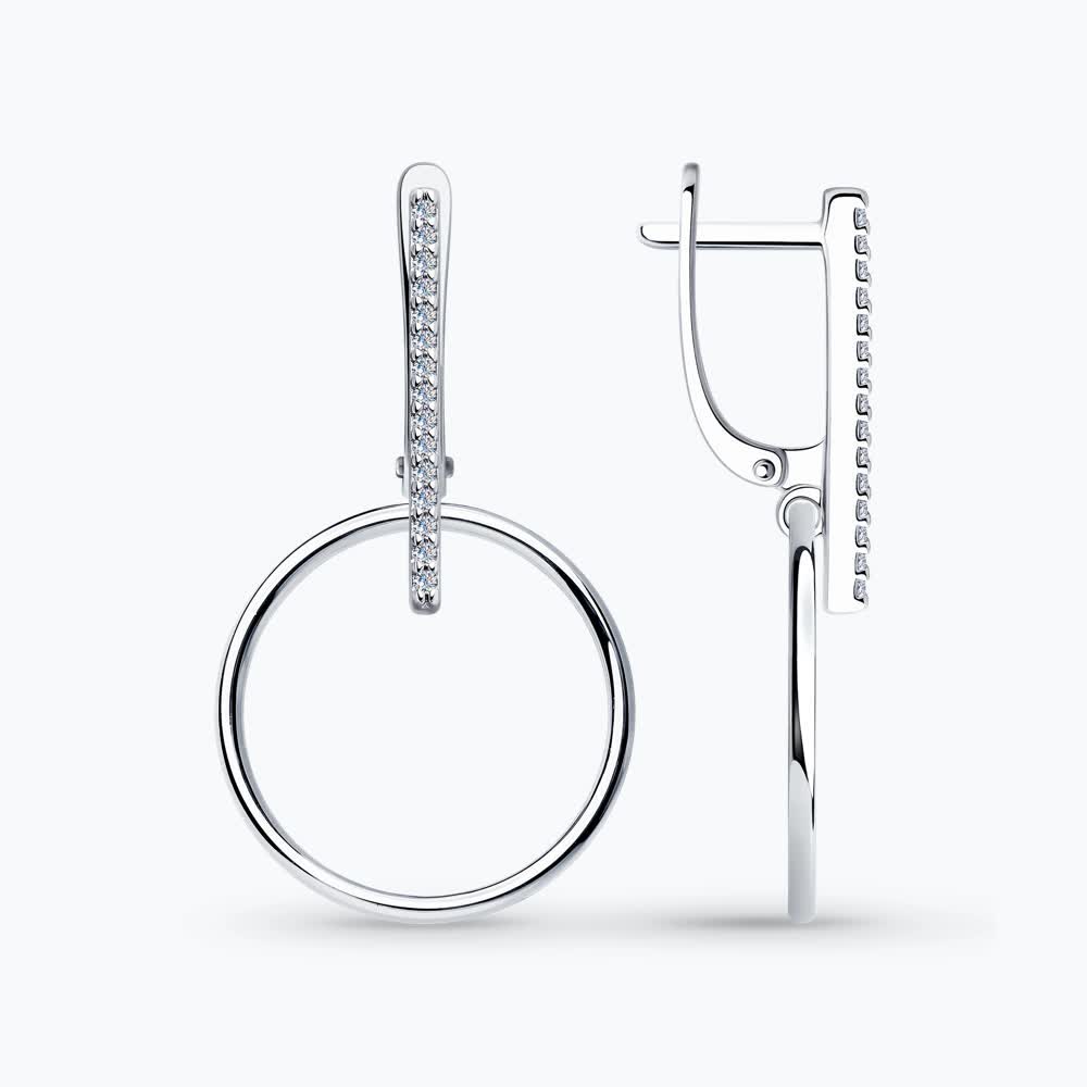 Sokolov silver earrings with zirconia